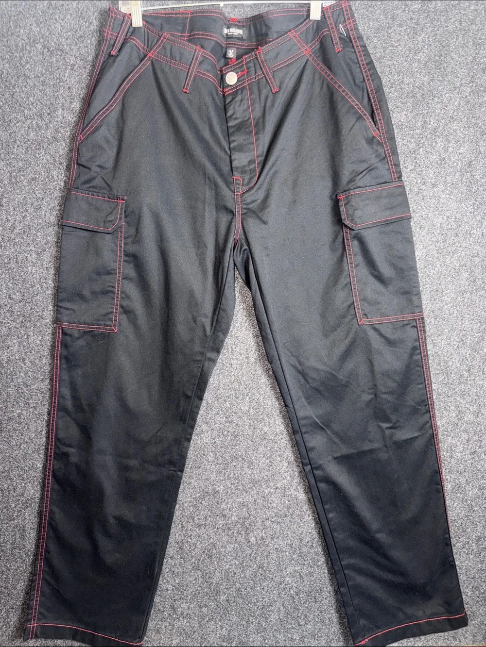 True Religion Men’s Black Jeans with Red Stitching 34X31 NWT